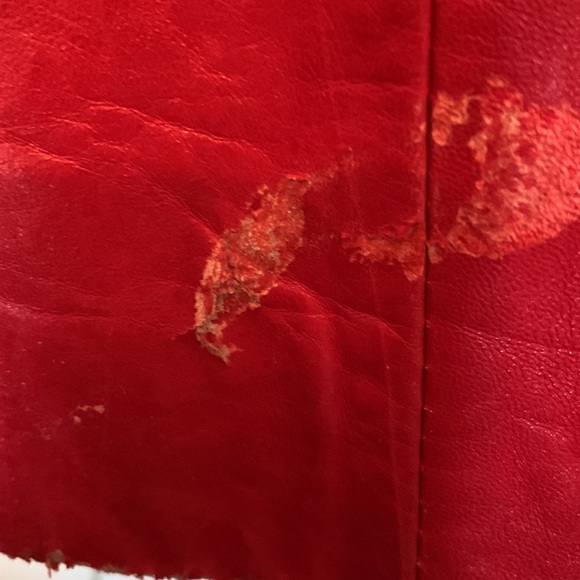 Vintage Cherry Red Leather Coat - Picture 5 of 8